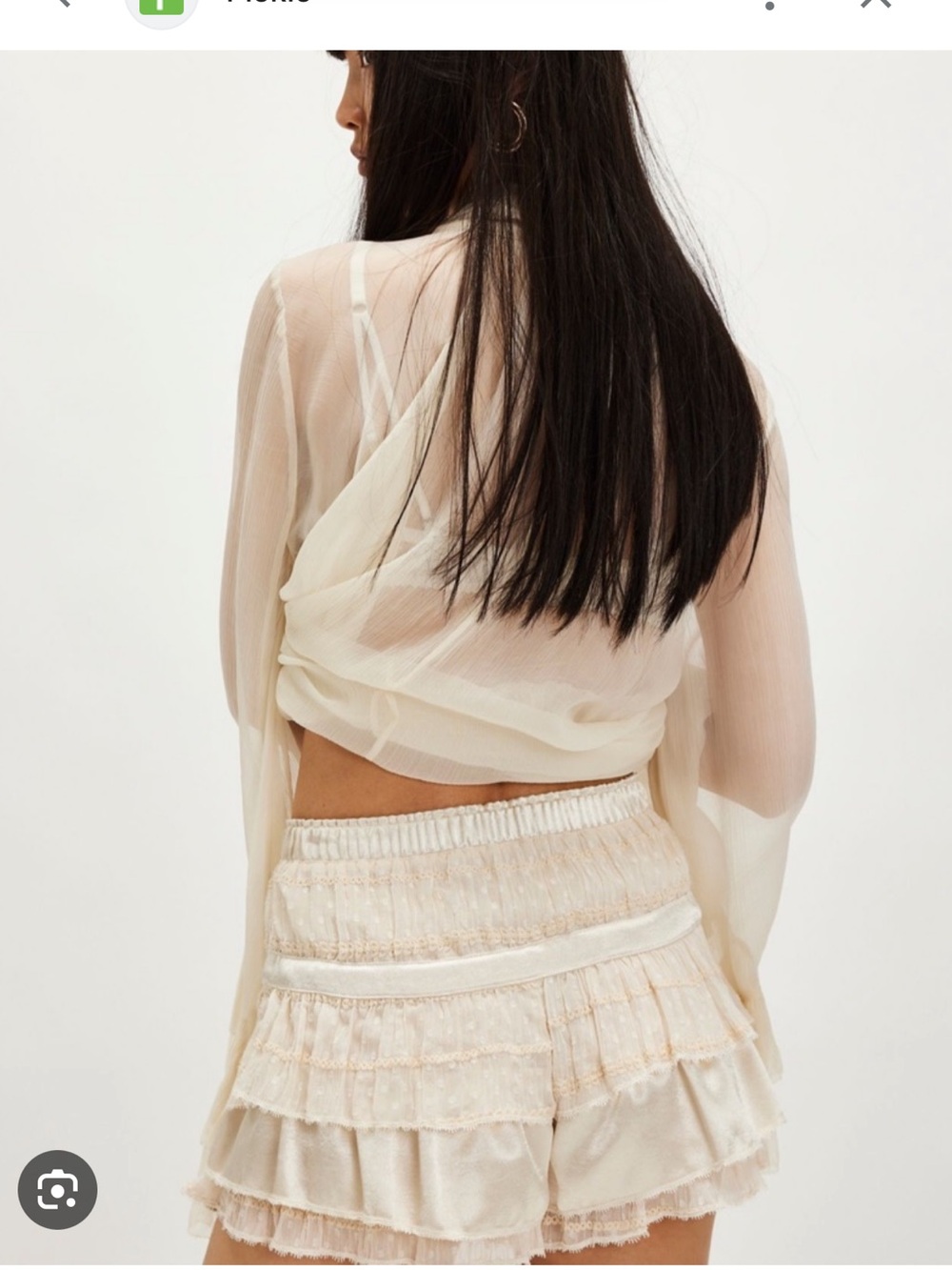 Free People Camille Ruffle Tiered Cute Tie Front Romantic Shorts Skort M - Picture 2 of 7
